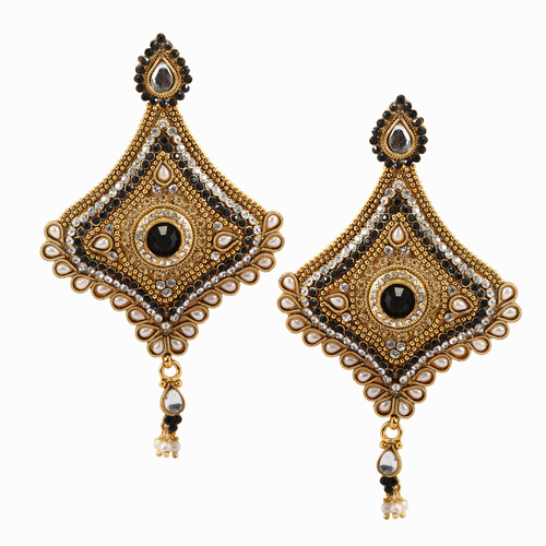 Ethnic Eternal Earring - Sapphire 1 Inch Size | Elegant Drop Earrings for Formal Occasions Ideal for Weddings and Parties