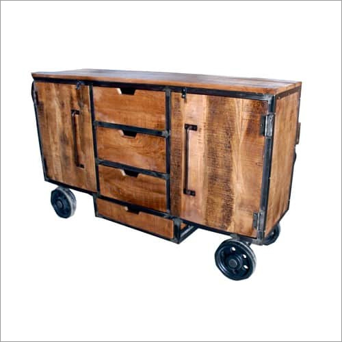 Wood Metal Trolley By ITN CRAFT EXPORTS