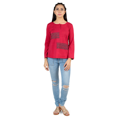 Printed Patchwork Wine Top