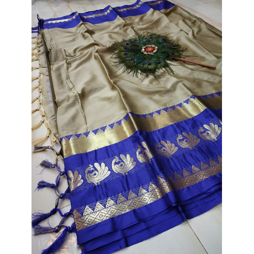 Cream Colour Cotton Silk Saree