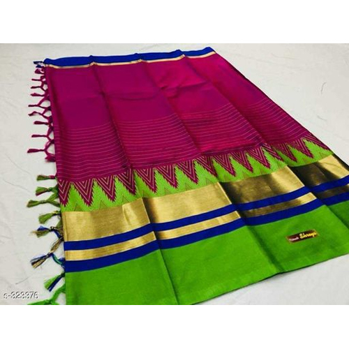 Pink Cotton Silk Saree