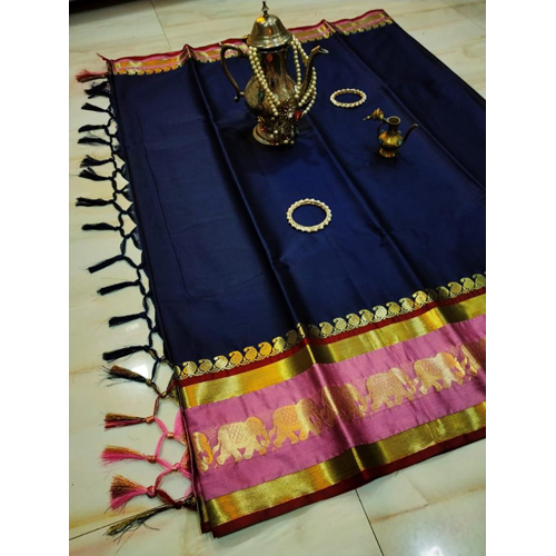 Savanna Elephant Cotton Silk Saree