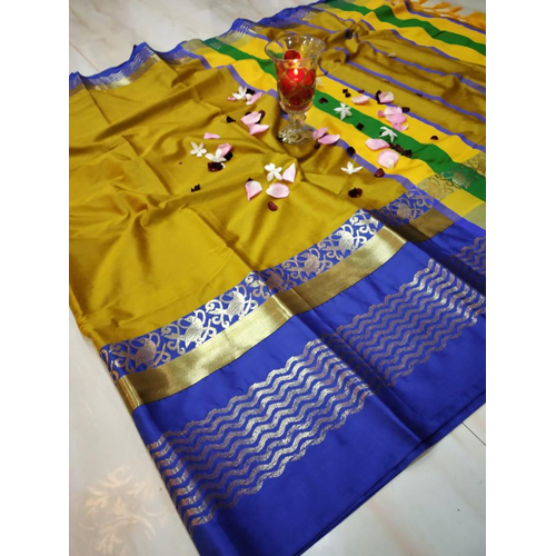 Yellow Colour cotton Silk Saree