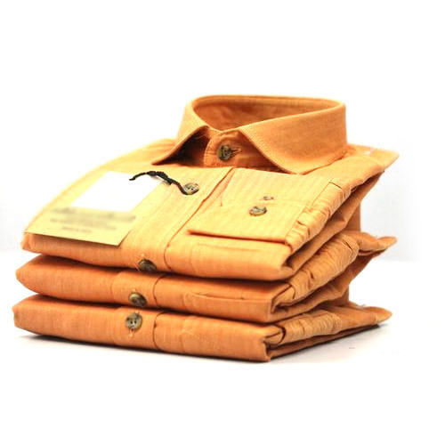 Mustard Mens Designer Plain Shirt