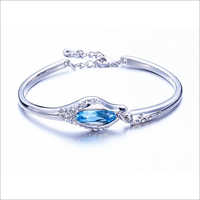 Crystals From Swarovski Denim Blue Designer Crystal Bangle Bracelet Gender: Women