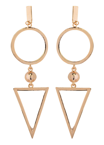 Gold Traingle Earring Gender: Women