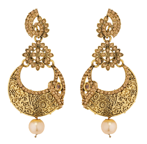 Party Gold Moti Earring