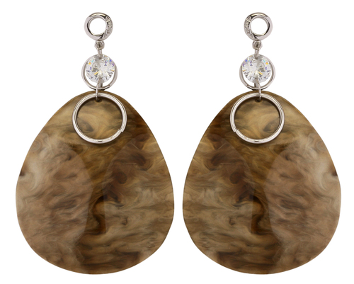 Brown Oval Earring Gender: Women