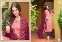 Unstitched Embroidered Silk Suits