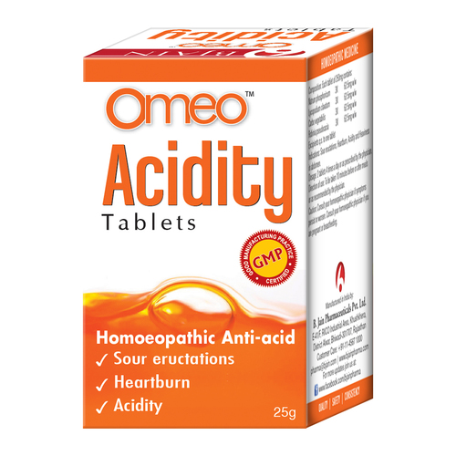 Omeo Acidity Tablets - 62.5mg Multiple Ingredients, Homeopathic Fast Relief for Heartburn and Sour Eructations