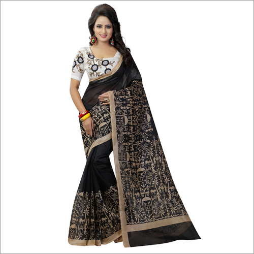 Heavy Embroidery Silk Saree