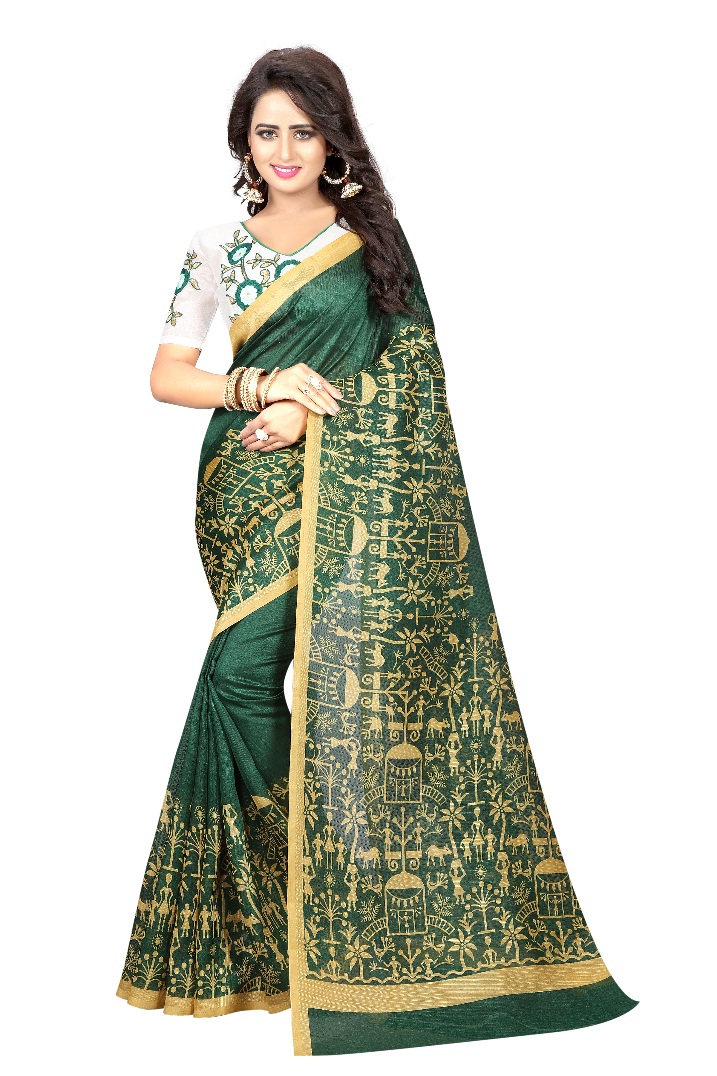 Heavy Embroidery Silk Saree