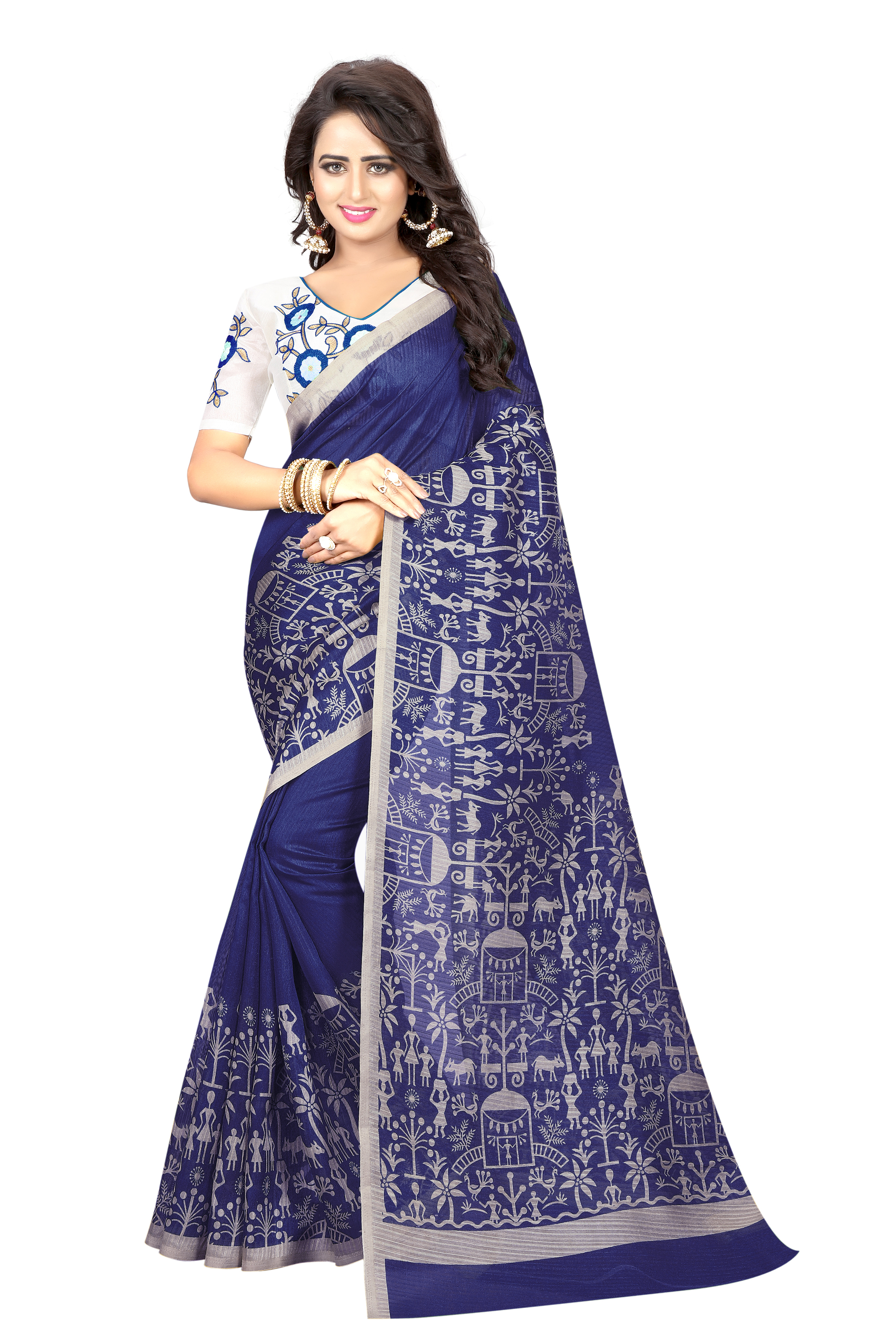 Heavy Embroidery Silk Saree