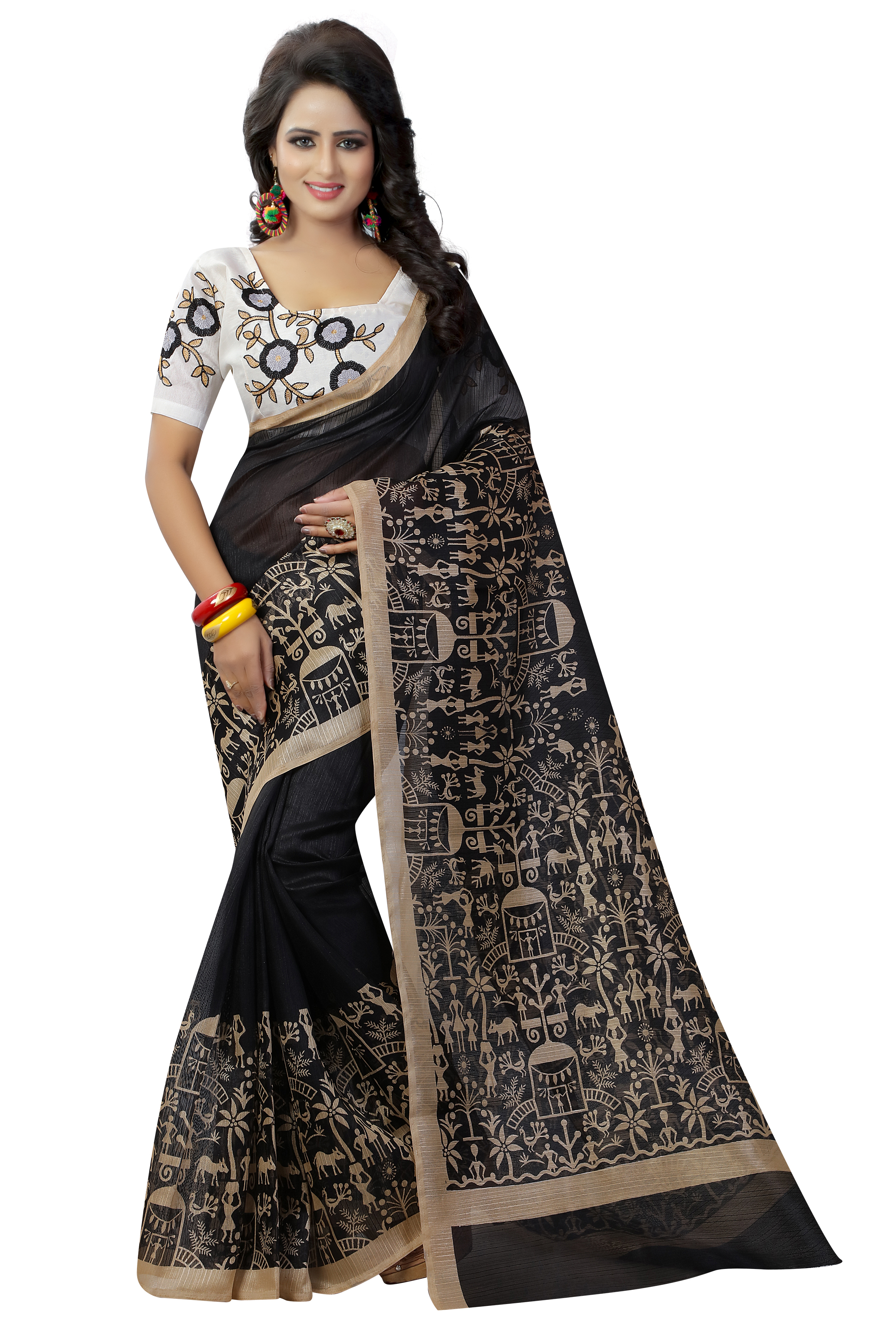 Heavy Embroidery Silk Saree