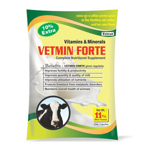 11 Kg Vetmin-Forte - Vitamins-Minerals With Lactic Acid Bacillus & Asparagus Racemosus Powder Moisture (%): 90%
