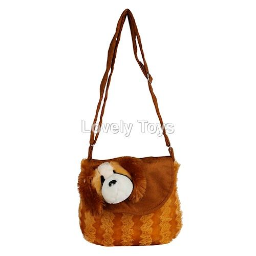 Brown Kids Soft Sling Synthetic Bag Size: 18 X6 Cm