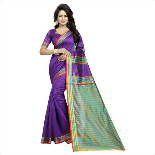 Fancy Printed Cotton Silk Saree