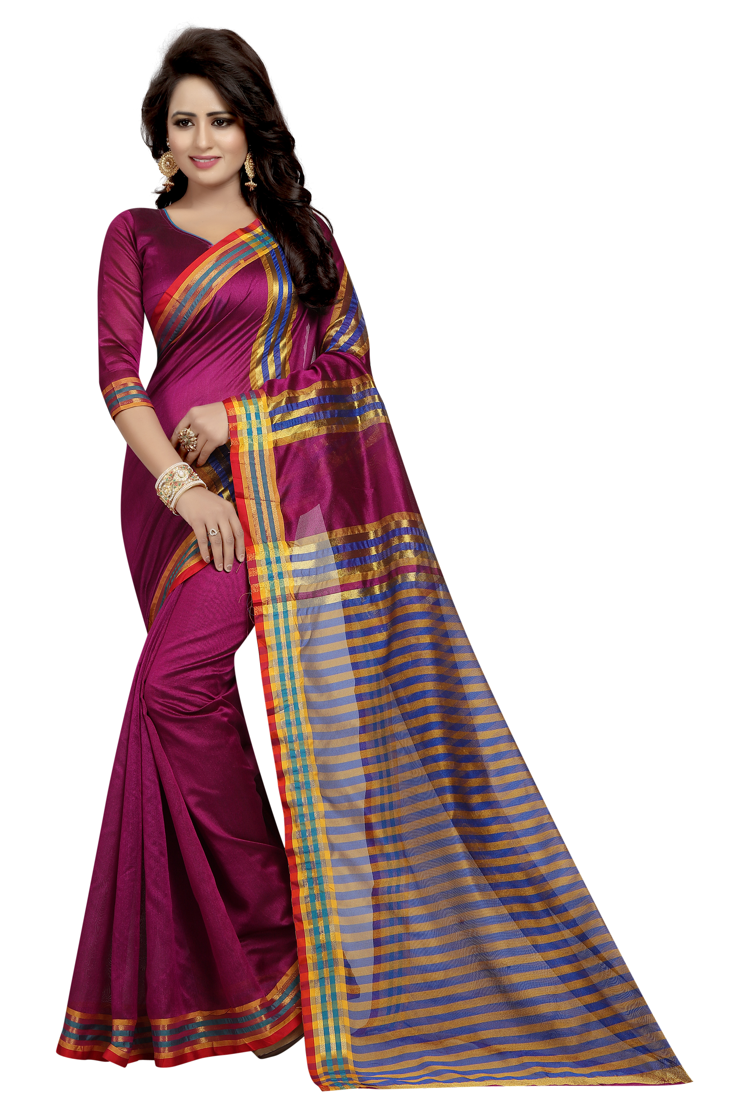 Fancy Printed Cotton Silk Saree