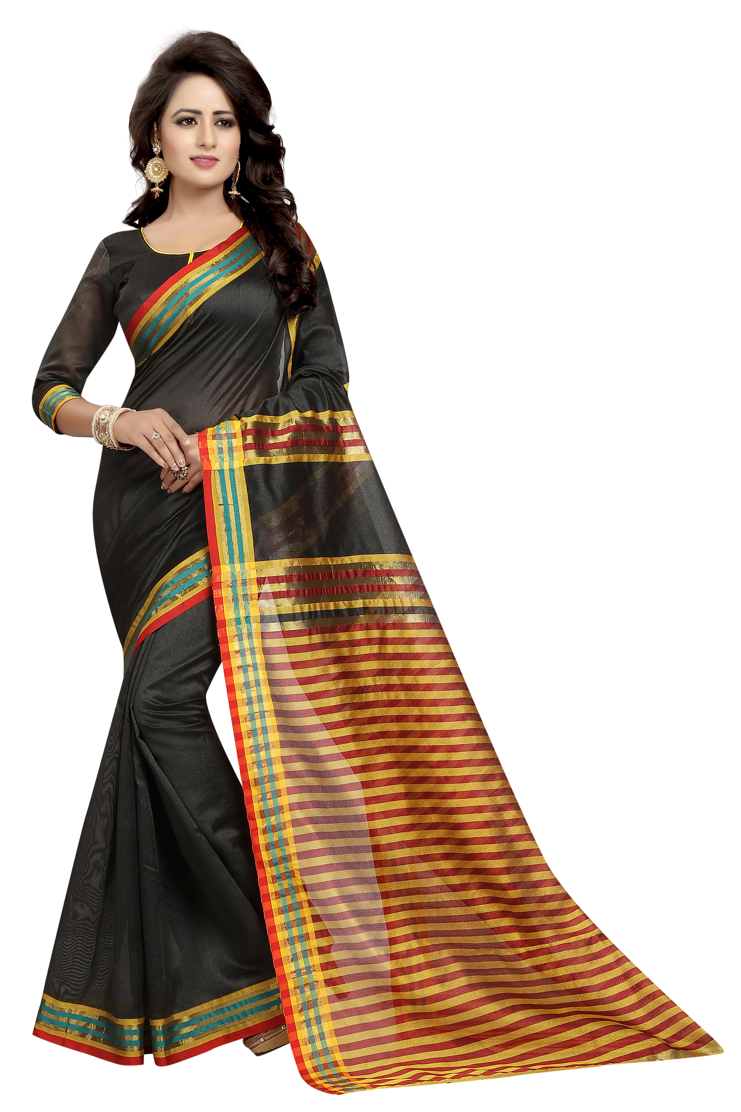 Fancy Printed Cotton Silk Saree