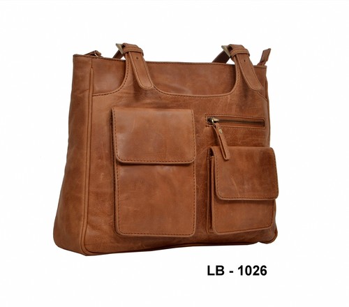 Tan Vintage Ladies Leather Hand Bags