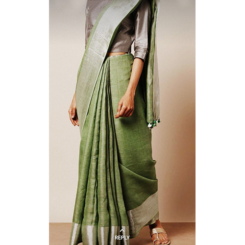 Green Linen Sarees