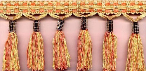 Fringes - Textile, Variable Length, 1 Inch Width, Yellow | Decorative, Durable, Versatile, Elegant, Light Weight