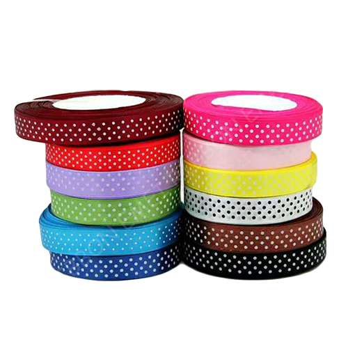 Dot Print Satin Ribbon
