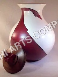Silver Brown & White Urn
