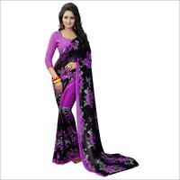 Georgette Silk Saree - 5.5 Mtr Length, 0.8 Mtr Blouse | Multi-colour, Printed Design, Suitable For Rainy, Spring, Summer, Winter Seasons