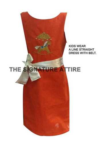 Cotton Beaded Dress - Modern Design, Red Color, Sleeveless Style | Washable, Dry Clean, No Fade, Available in Various Sizes