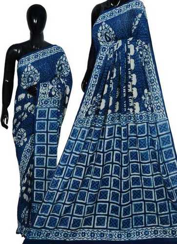 All Indigo Natural Dye Cotton Saree