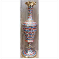 Copper Flower Vase - 12x6 Inches, Gold Polished Brass With Intricate Design, Perfect For Home Decor And Gifting