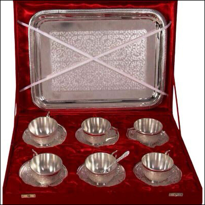 Silver Tea Cup Set Design: Generic