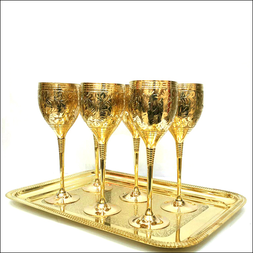 Brass Cup Tray Set Design: Generic