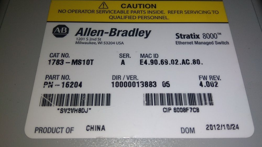 ALLEN BRADLEY CPU MODULE