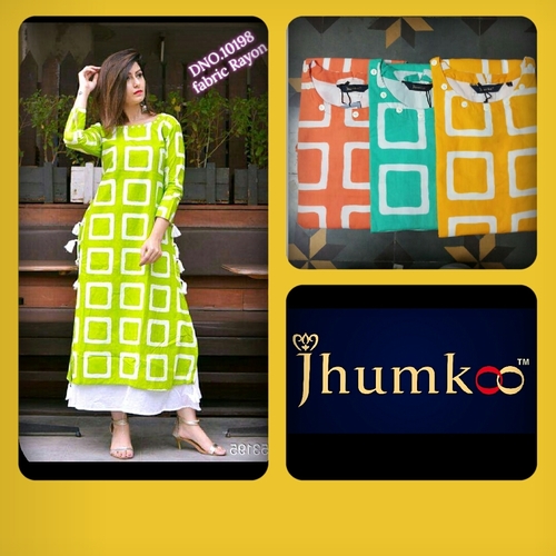 Rayon Fabric Kurtis - Luxurious Soft Rayon Elegant Flowing Design Perfect for Casual Wear