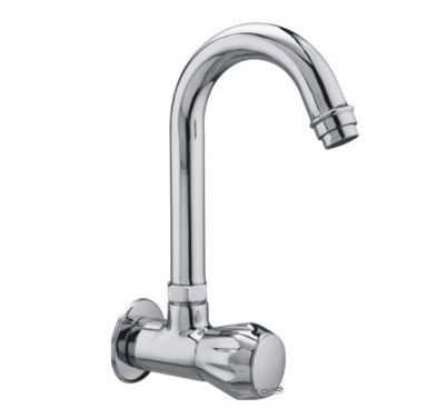 Sink Cock with Flange - Aluminum, 15mm Round | Durable PP and PVC Components, Versatile Fit for Various Plumbing Applications