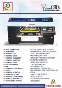 Digital Printer - Dtg Pigment Printing, Compact Size, Automatic Bi-directional Control | 40 Pieces Per Hour, Simple Operation, 1 Year Warranty, Icc Based Color Management