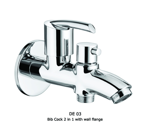 Bib Cock 2 In 1 With Wall Flange