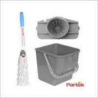 Partek Damp Mopping Set Includes Round Cotton Mop Grey PB25RW RCTNM01 AH05 GY