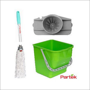 Partek Damp Mopping Set Includes Round Cotton Mop Green PB25RW RCTNM01 AH05 G