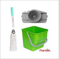 Partek Damp Mopping Set Includes Round Cotton Mop Green PB25RW RCTNM01 AH05 G