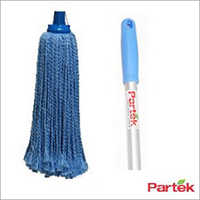 Partek Round Microfiber Mop 140 Cm Aluminum Handle With Grip Blue MFC07 AH05 B