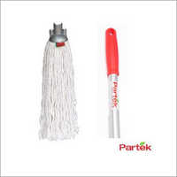 Partek Round Cotton Mop 140 Cm Aluminum Handle With Grip White RCTNM01 AH05