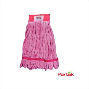 Partek Lito Microfiber String Mop With Scrub Band 500 Washes Red LMMH200N R