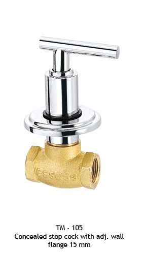 Concealed Stop Cock With Adj Wall Flange 15 MM