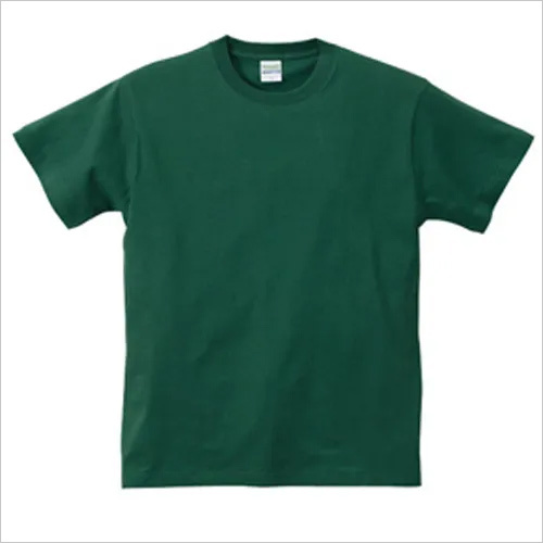 Mens Green T Shirts - Soft and Breathable Fabric, Customized Sizes Available | Round Neck Design, Sweat-Absorbing, Stain-Free Comfort