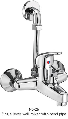 Single lever wall mixer with bend pipe