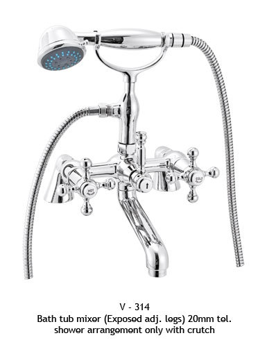 Bath tub mixer (exposed adj. legs)