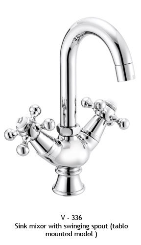 Sink mixer with swinging spout (table mounted model)